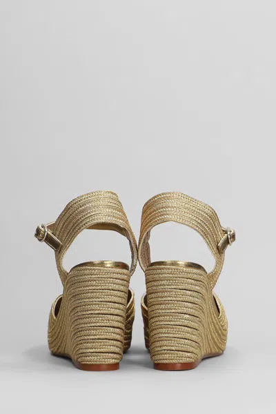 Castaã±er Carolyn-142 Wedges In Gold Fabric