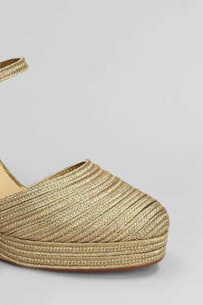 Castaã±er Carolyn-142 Wedges In Gold Fabric