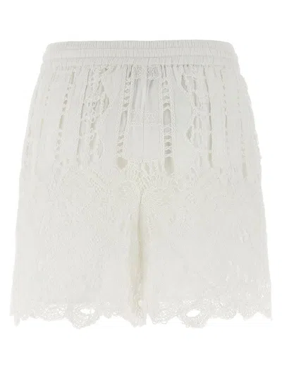 Pinko White Lace Design Serenata Rap Shorts
