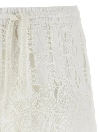 Pinko White Lace Design Serenata Rap Shorts