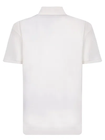 Palm Angels White Polo Shirt With Classic Collar And Logo On The Front