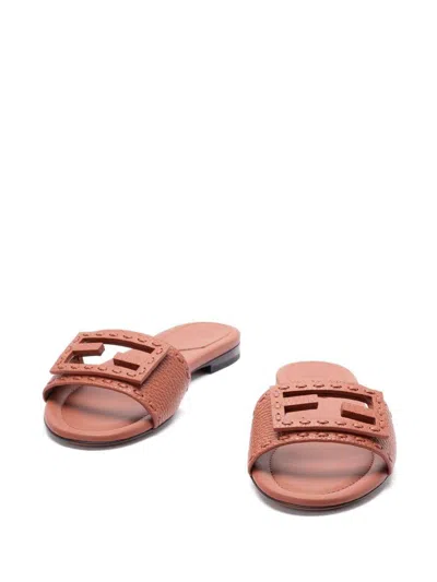 Fendi Ff Tube Medallion Flat Sandals