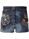 VALENTINO 'Tie&Dye Japanese Butterfly' denim shorts,DRYCLEANONLY