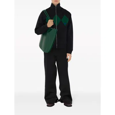 Burberry Equestrian Knight-motif Tailored Trousers In Black