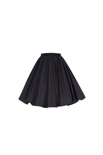 Milla Gathered Organza Mini Skirt In Black, Xo Xo In Black