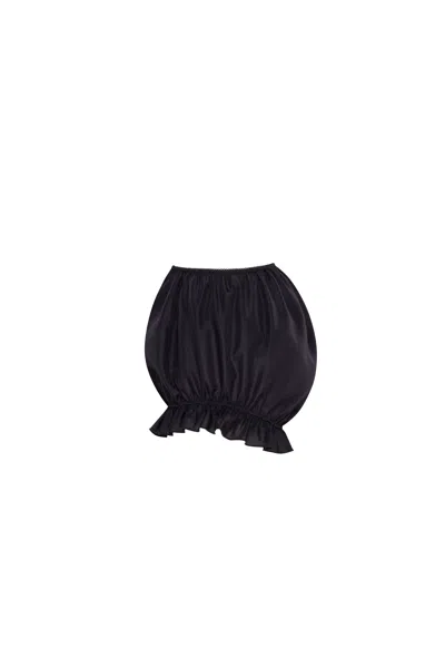 Milla Gathered Organza Mini Skirt In Black, Xo Xo In Black