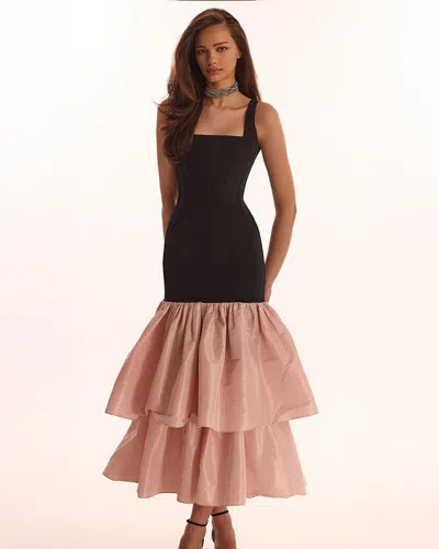 Milla Fitted Maxi Dress With Puffy Tiered Skirt
