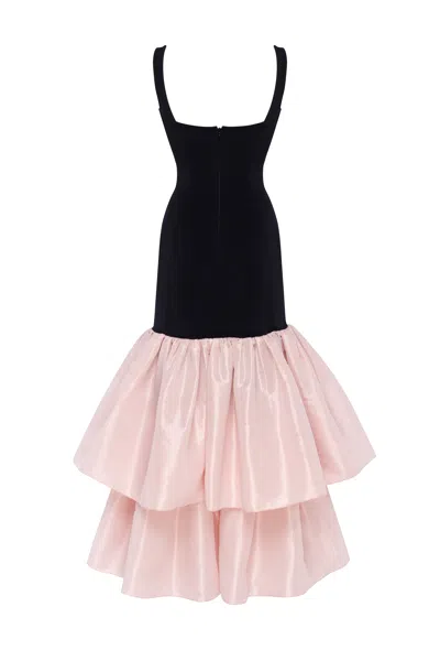 Milla Fitted Maxi Dress With Puffy Tiered Skirt