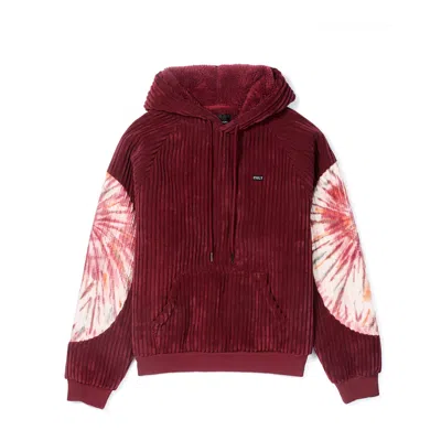 Cult Of Individuality Cult's Burgundy Tye Dye Pullover Sweatshirt In Vintage Merlot