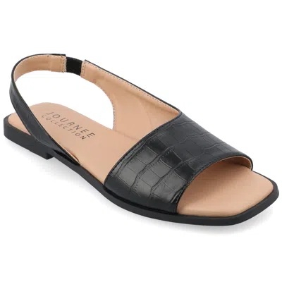Journee Collection Women's Brinsley Slingback D'orsay Flat Sandals