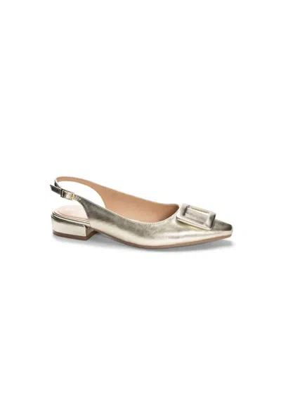 Chinese Laundry Women's Metallic Buckle Flat Slide In Gold