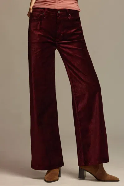 Citizen Of Humanity Lolli Mid Rise Baggy Velvet Jeans In Burgundy
