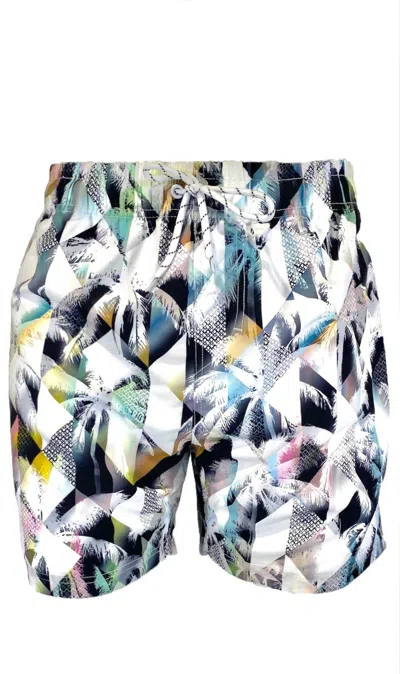 Marina West Swim Men's Swim Short In Multi Grid Palms