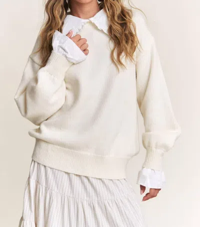 In The Beginning Ivory Collar Sweater