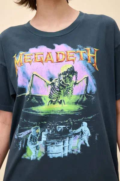 Daydreamer Megadeth Contaminated Merch Tee In Vintage Black