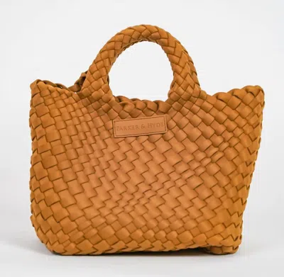 Parker And Hyde Neoprene Woven Handbag In Camel