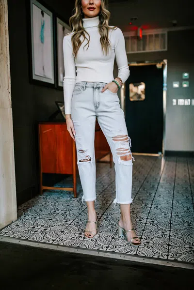 Shop Vervet By Flying Monkey Back And Better Mom Jeans In Light Wash