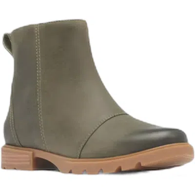 Sorel Women's Emelie Iii Zip Boots In Stone Green / Gum