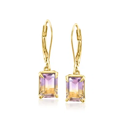 Ross-simons Ametrine Drop Earrings In 18kt Gold Over Sterling