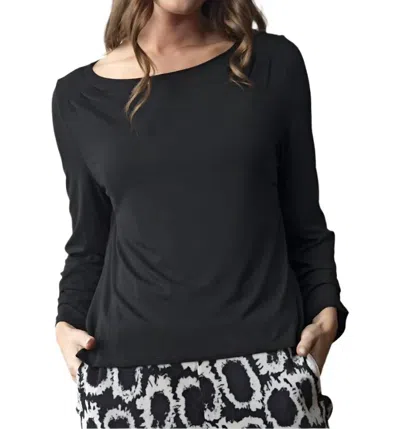 Liv By Habitat Foundation Knit Pleated Top In Black