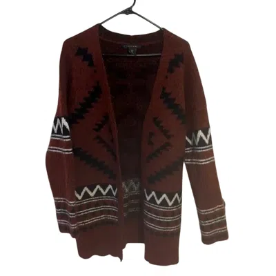 T Tahari Women's Long Aztec Cardigan In Rust