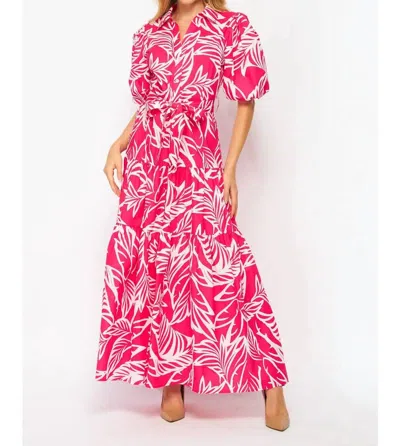 Big Hit Fashion Elsie Tropical Dress In Fuchsia