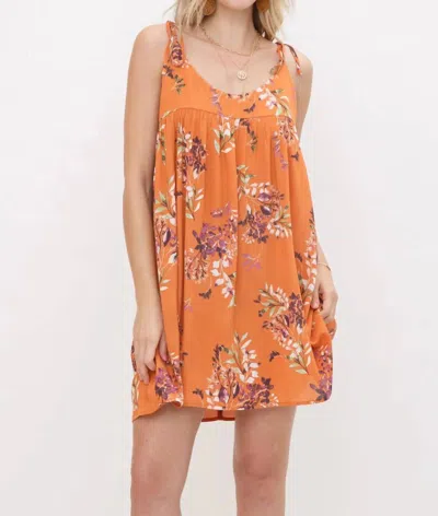 Cozy Casual Short Strappy Mini Dress In Rust