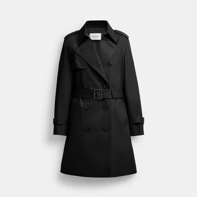 Coach Outlet Solid Mid Trench In Black