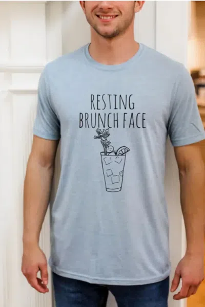 Moonlight Makers Unisex Resting Brunch Face Funny Tee In Stonewash Blue