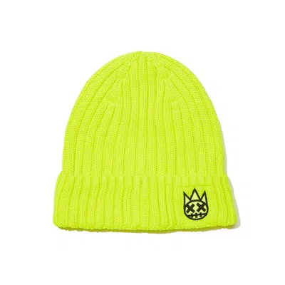 Cult Of Individuality Shimuchan Logo Knit Hat In Neon Yellow In Green