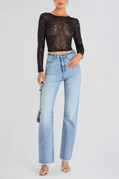 Retroféte Torrey Sequin Top In Night Sky