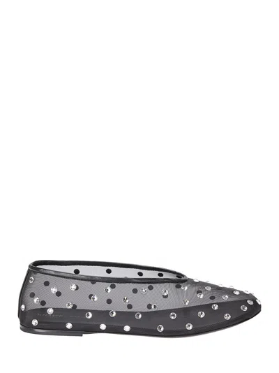 Khaite Marcy Crystal-embellished Mesh Ballet Flats