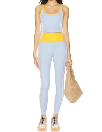Spiritual Gangster Indie Colorblock Crop Top In Blue Yellow