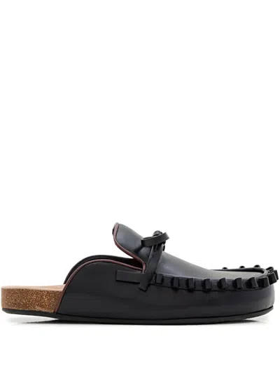 Jw Anderson Black Bow Tie Leather Mules