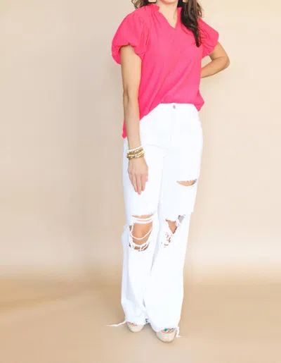 Vervet By Flying Monkey Tearin' Up My Heart Loose Jeans In White