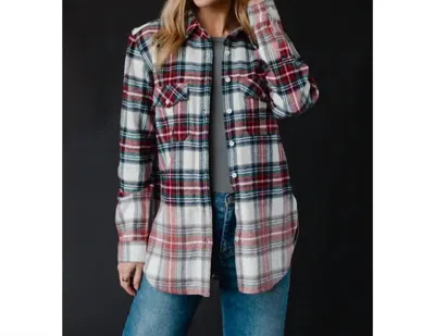 Panache Plaid Flannel In Navy, Red And Cream
