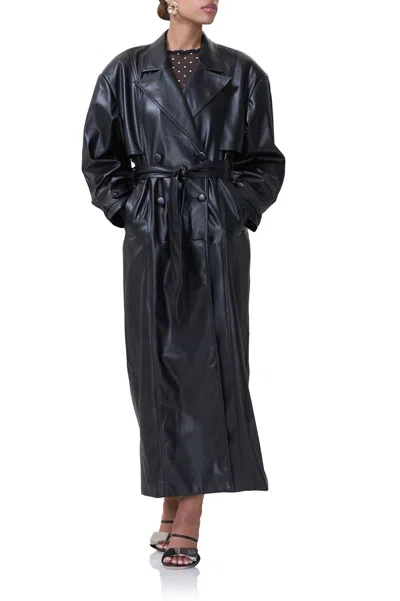 AFRM SAINT BARREL SLEEVE TRENCH COAT IN BLACK 