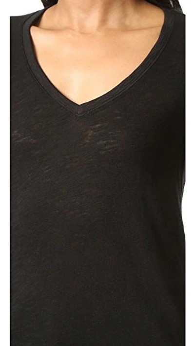 Atm Anthony Thomas Melillo Schoolboy V Neck Tee In Black