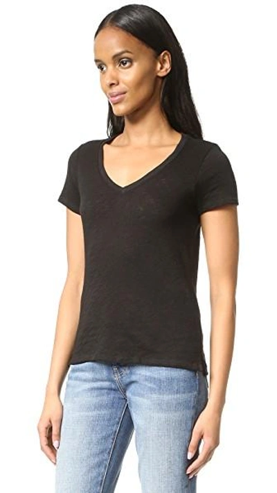 Atm Anthony Thomas Melillo Schoolboy V Neck Tee In Black