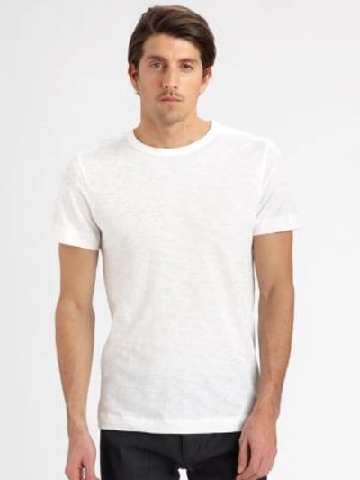 Shop Theory Gaskell Nebulous Cotton Crewneck Tee In White