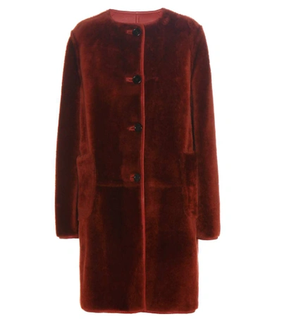 Shop Marni Reversible Fur Coat In Raisie