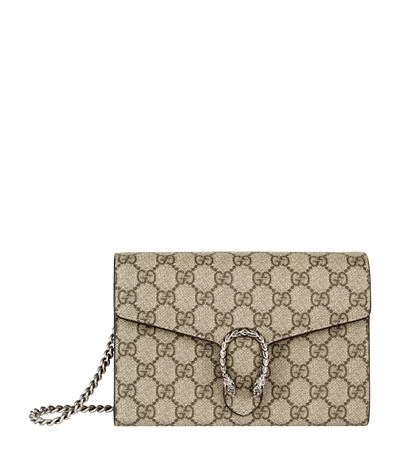 Gucci 驼色 And 红色 Gg Dionysus Chain Wallet 单肩包 In Beige