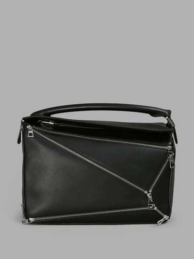 Shop Loewe Women's Black Puzzle Zips Bags