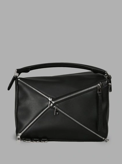 Shop Loewe Women's Black Puzzle Zips Bags