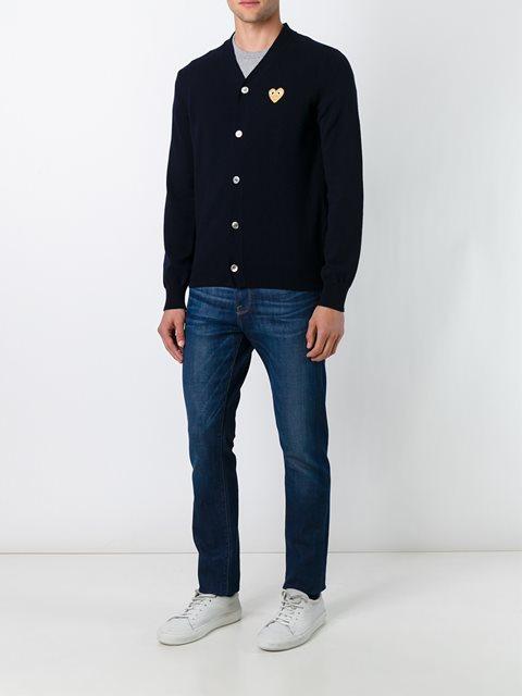 comme des garçons play embroidered heart cardigan