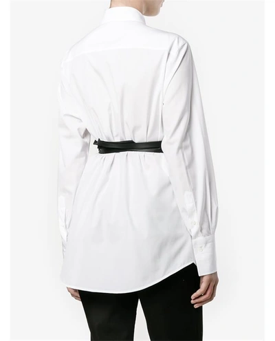 Shop Valentino Belted Cotton Poplin Shirt