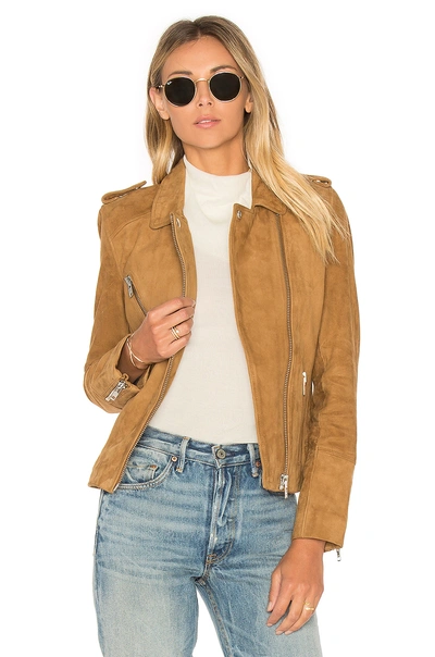 Doma Chest Pocket Biker Jacket In Tan