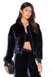 ALEXANDER WANG T SILK VELVET BATTED BOMBER