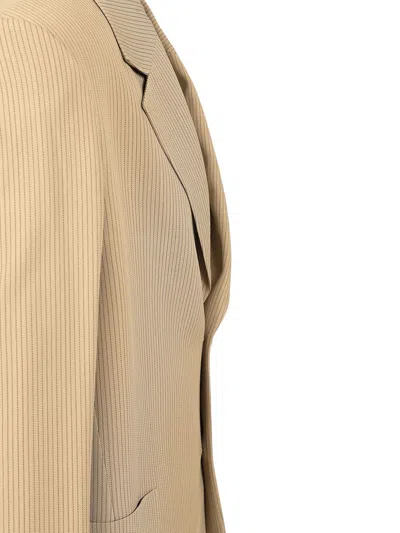 Golden Goose Journey Ms Decontructed Jacket Lowell Pinstripe Blend Viscose Fabric