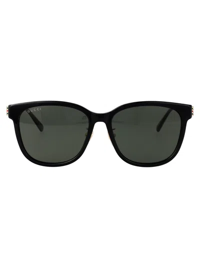 Gucci Black-gold-grey Recycled Acetate Sunglasses